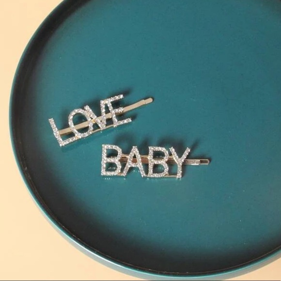 Baby or Love Rhinestone Hair Pin (1 Pc.) - Picture 2 of 4